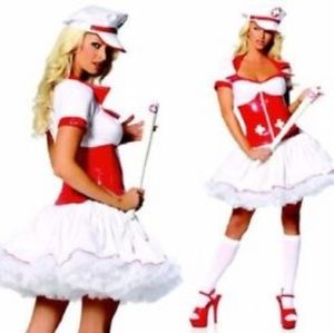 4pc Naughty Nurse Halloween Costume M/L